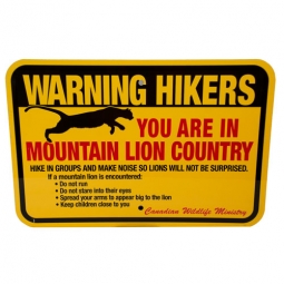 Mountain Lion Warning Sign